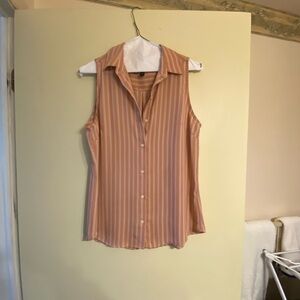 Striped Sleeveless Blouse - Pink